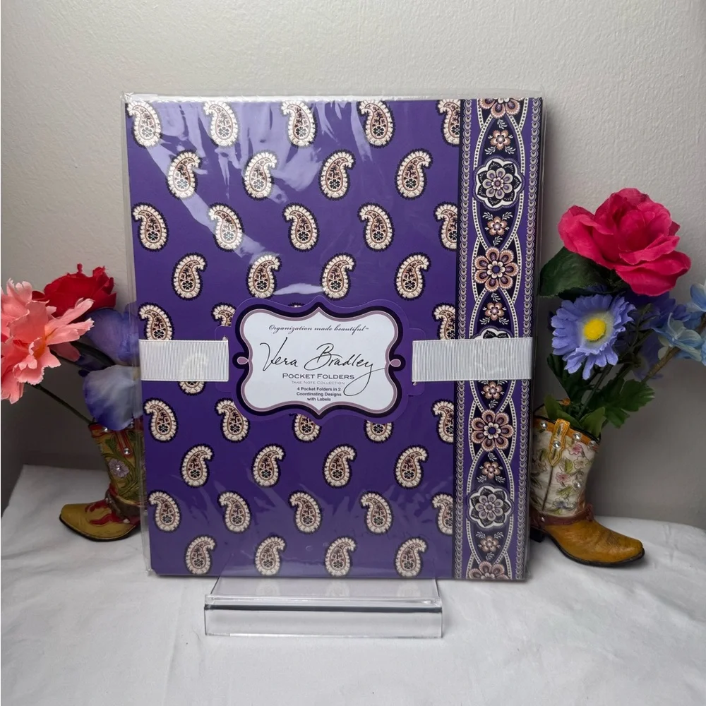 NWT Vera Bradley Simply Violet Pocket Folders Retired Rare
